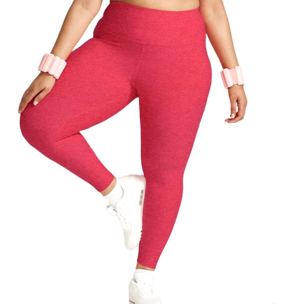 Beyond Yoga Caught In The Midi High Waisted Leggings Spacedye Coral Size 1x New